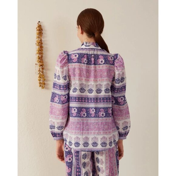 Alix of Bohemia Annabel Lavender Dawn Shirt Purple Blouse XL Cotton - Picture 4 of 11